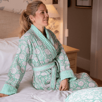 ZINAT MINT Quilted Long Dressing Gown