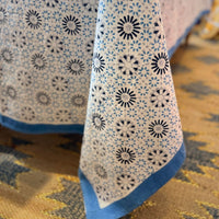 CHAKRA BLUE Blockprint Tablecloth