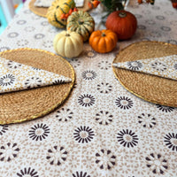 CHAKRA CHOCOLATE Blockprint Tablecloth