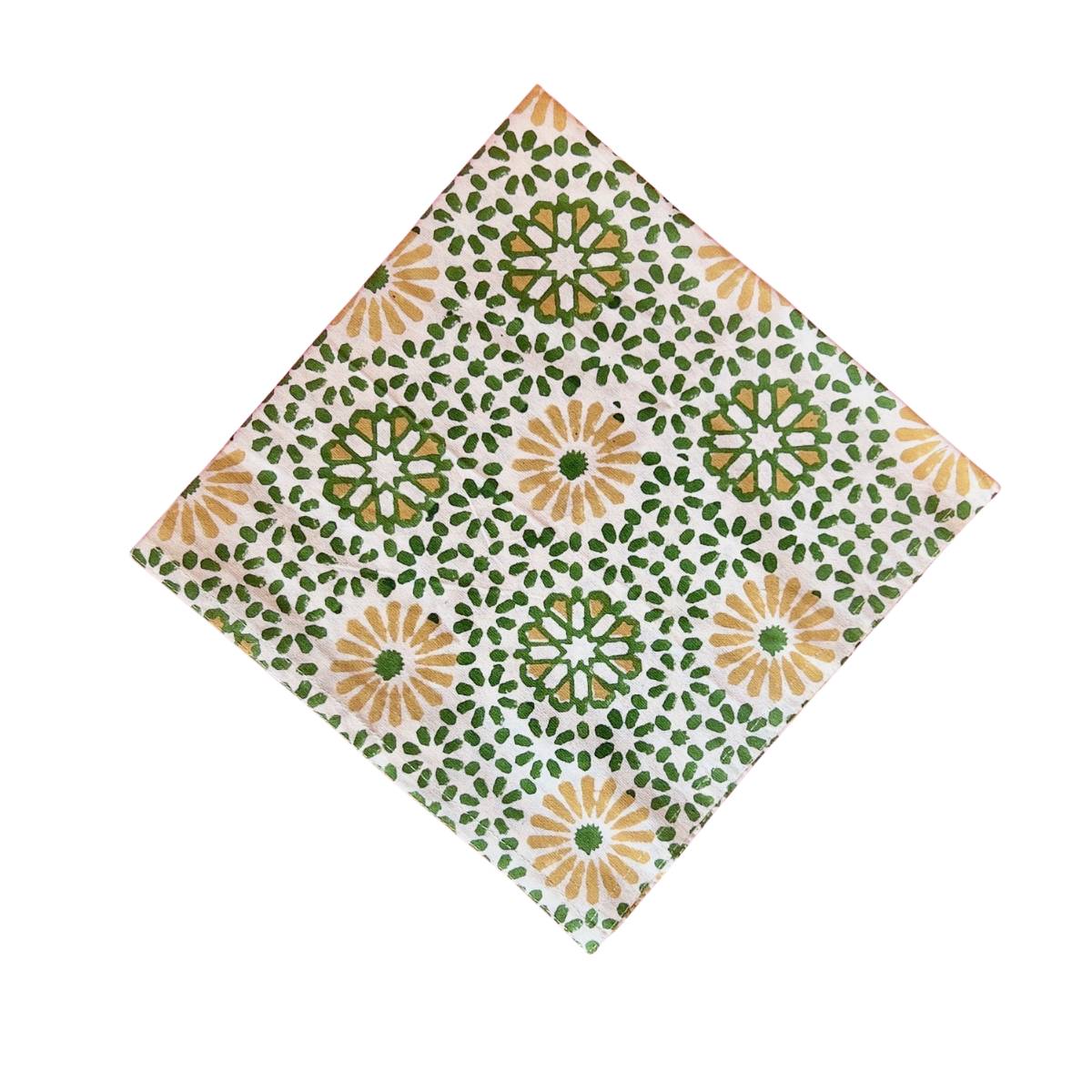 CHAKRA Green Blockprint Napkin