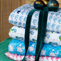 CRABBY Blockprint Reversible Junior Quilt