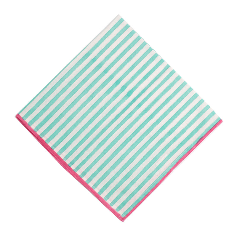 DAHLIA Turquoise Blockprint Napkins