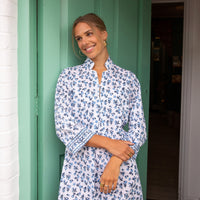 DITSY Blue Blockprint Nightie