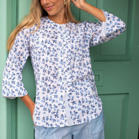 DITSY Blue Ruffle Hem Cotton Pyjamas