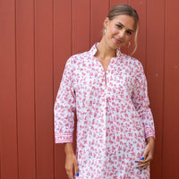 DITSY Pink Blockprint Nightie