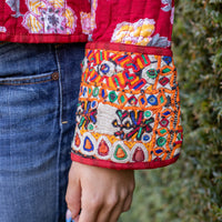 RUKMINI Patchwork Short Quilted Cotton Jacket