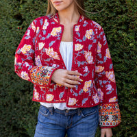 quilted jackets, Faro quilted jackets, cotton quilted waist coats, Block Printed Boho Style clothing,  Quilted Handmade Jackets