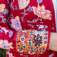 RUKMINI Patchwork Short Quilted Cotton Jacket