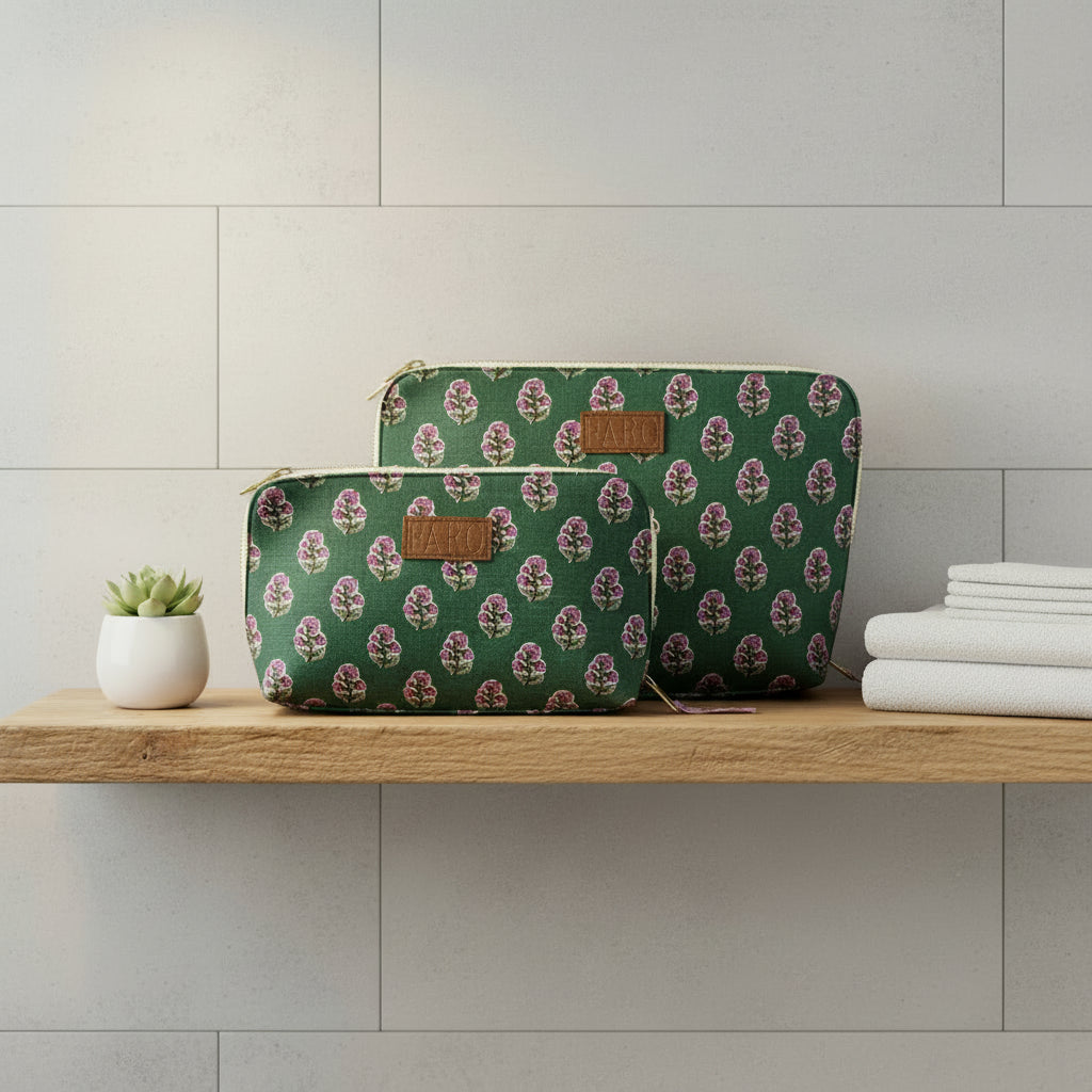 blockprint washbags, blockprint toiletries bag