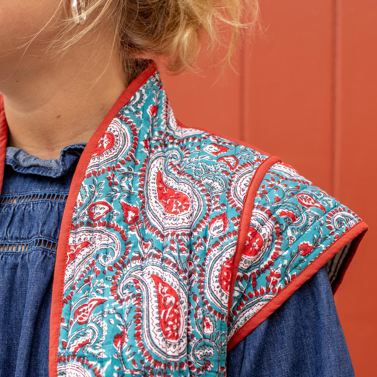 GAIA Quilted Blockprint Gilet