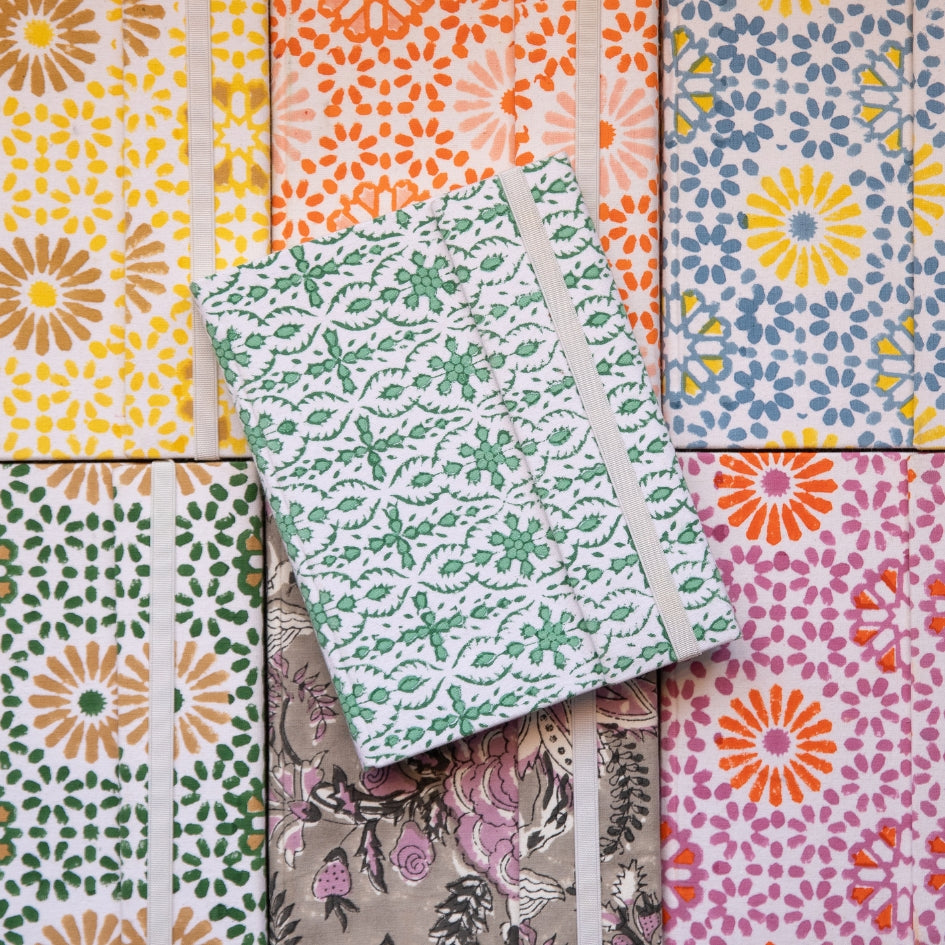 AFROZE Green Blockprint Notebook
