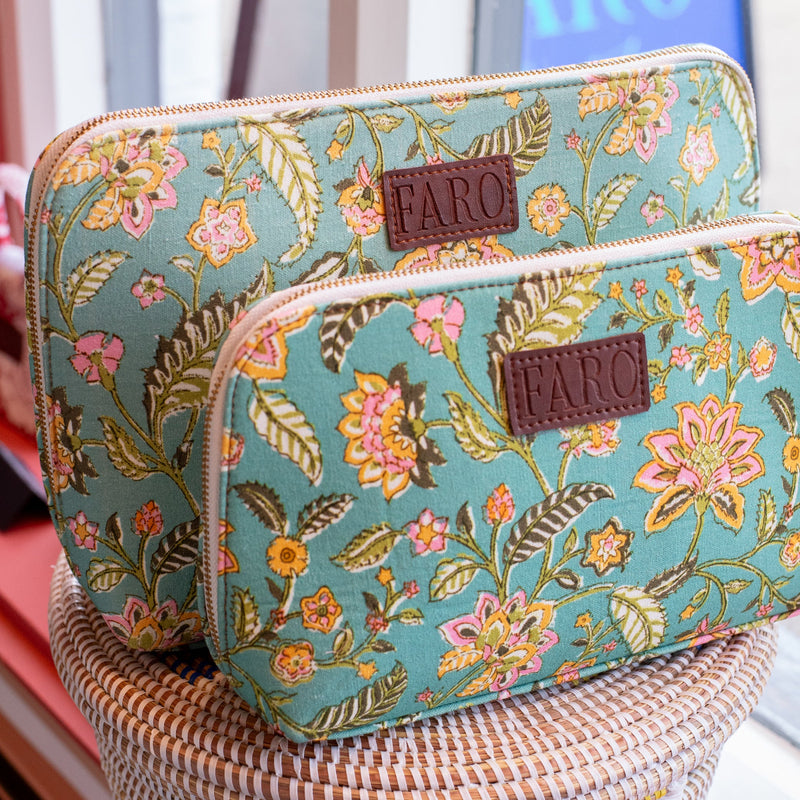 FLEUR Blockprint Wash Bag
