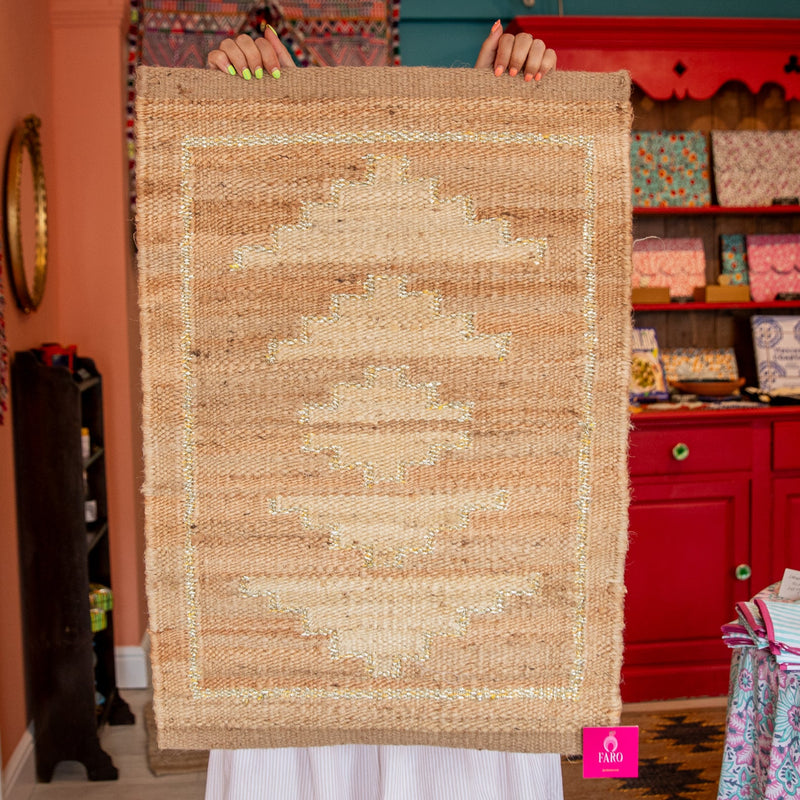 Tantra ECRU Silver Handmade Jute Doormat
