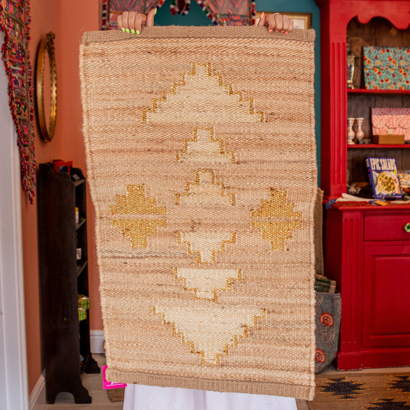 Tantra ECRU Gold Handmade Jute Doormat