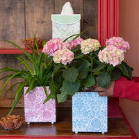 English garden metal planter