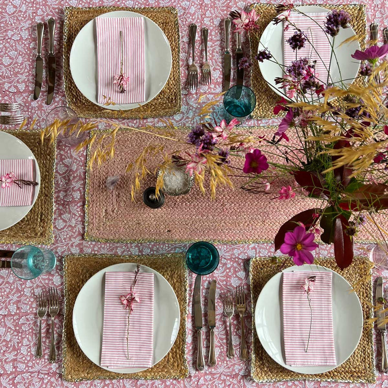 tablecloths, Blockprint tablecloths, pink tablecloths, jaipur tablecloth, spring tablecloth