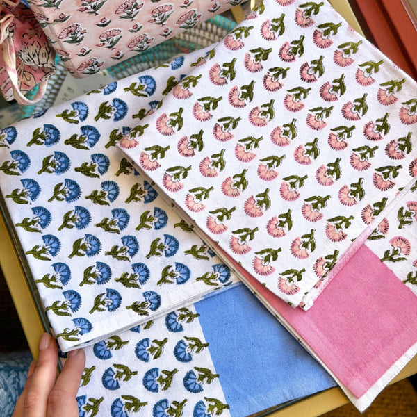 FLORA Blockprint Tea Towel Set of 2
