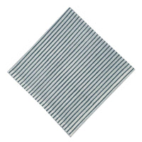 A striped blockprint napkin with French blue color scheme on a white background.