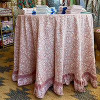 FLORENCE Rose Blockprint Tablecloth