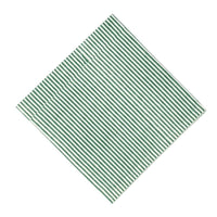 Green striped napkin on a white background