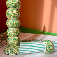 luxury table setting accessories

table décor accessories

elegant table styling

stylish table setting

dining table accessories

hand painted Kashmiri napkin rings

artisan table décor from Kashmir

handcrafted table accessories

decorative floral napkin rings

luxury artisan napkin rings