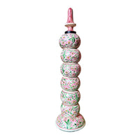 GULZAR, pink hand-painted napkin rings from Kashmir. Set of 6