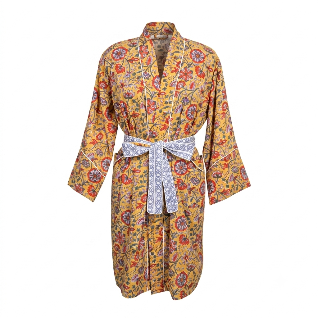 SOPHIE Short Blockprint Dressing Gown