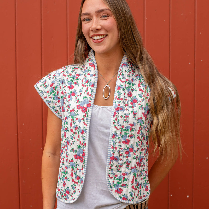 blockprint jackets, quilted jackets, quilted gilets, block print gilets, block print waistcoats, cotton waistcoats