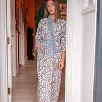 Cotton dressing gowns, summer dressing gowns, blockprint dressing gowns, summer kimonos, block print kimonos, blockprint kimonos, beach wraps