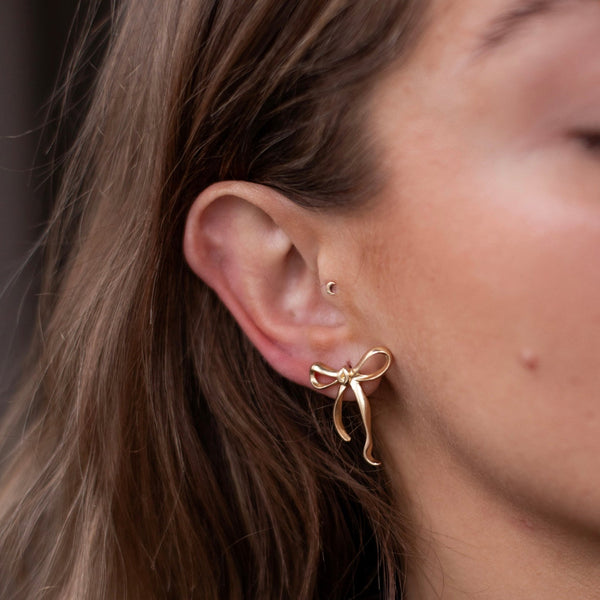 SHANI Gold Bow Studs