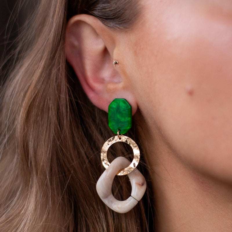 MIYA Green Stud Earrings