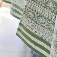 BAROQUE JADE Blockprint Tablecloth