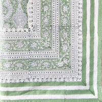 BAROQUE JADE Blockprint Tablecloth