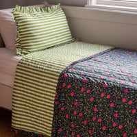 JARDIN Navy Padded Kantha Bedspread