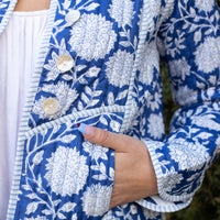 ZINAT BLUE Short Quilted Cotton Jacket