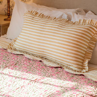 LEXI SAND Stripe Ruffle Long Cushion