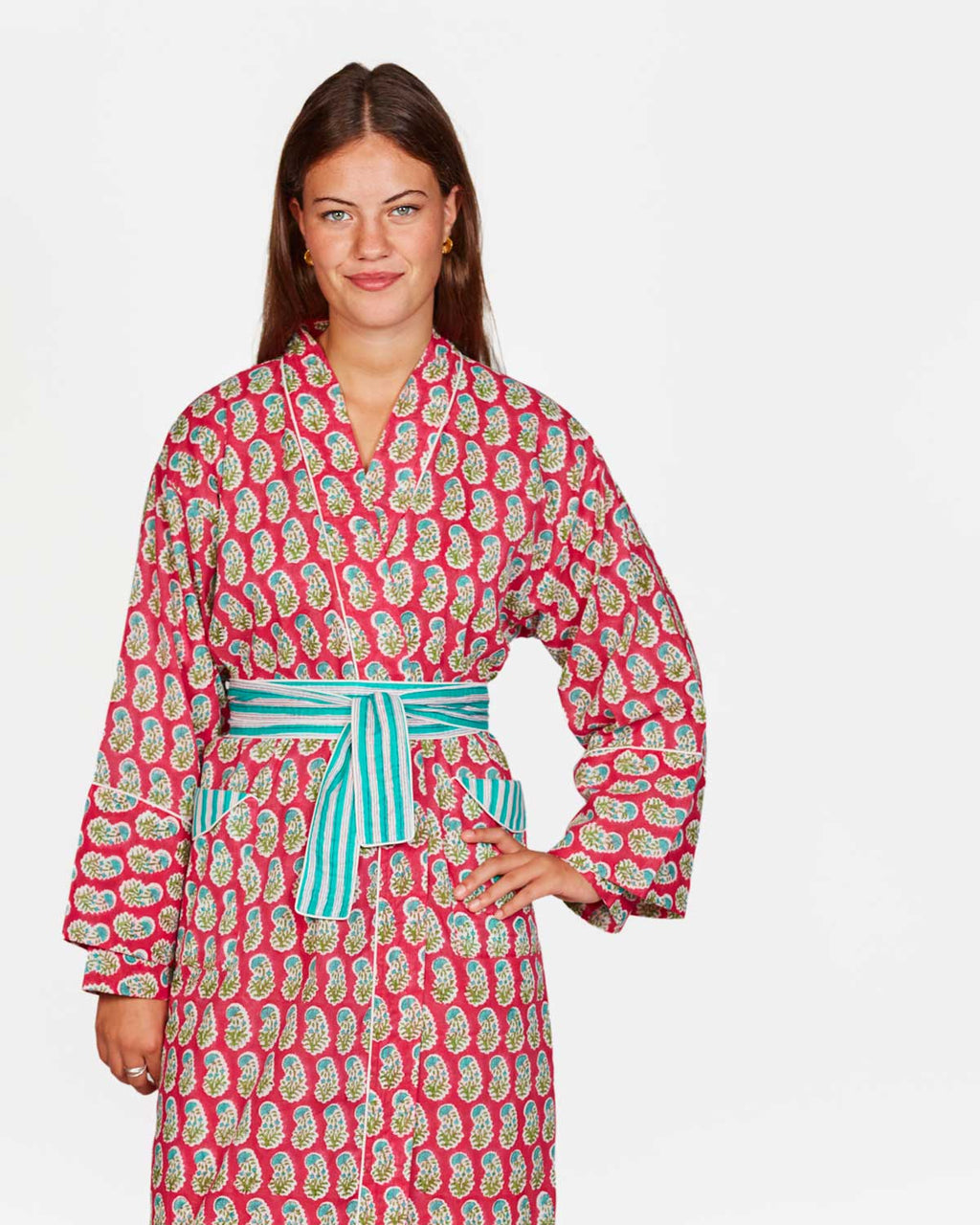 Cotton dressing gowns, summer dressing gowns, blockprint dressing gowns, summer kimonos, block print kimonos, blockprint kimonos, beach wraps