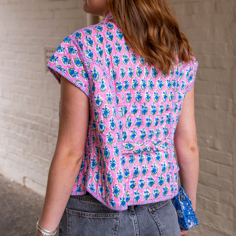 LOULOU Quilted Blockprint Gilet