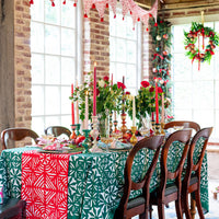 festive table linens, Christmas table linens, Christmas Tablecloths, Embroidered table linens, Embroidered Table Cloths, Embroidered Tablecloths, Faro tablecloths