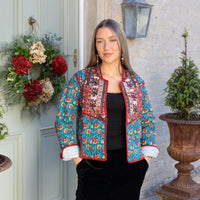 MARLO Patchwork Short Quilted Cotton Jacket
