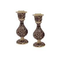 MEHR Burgundy & Gold Candle Holder (Pair)