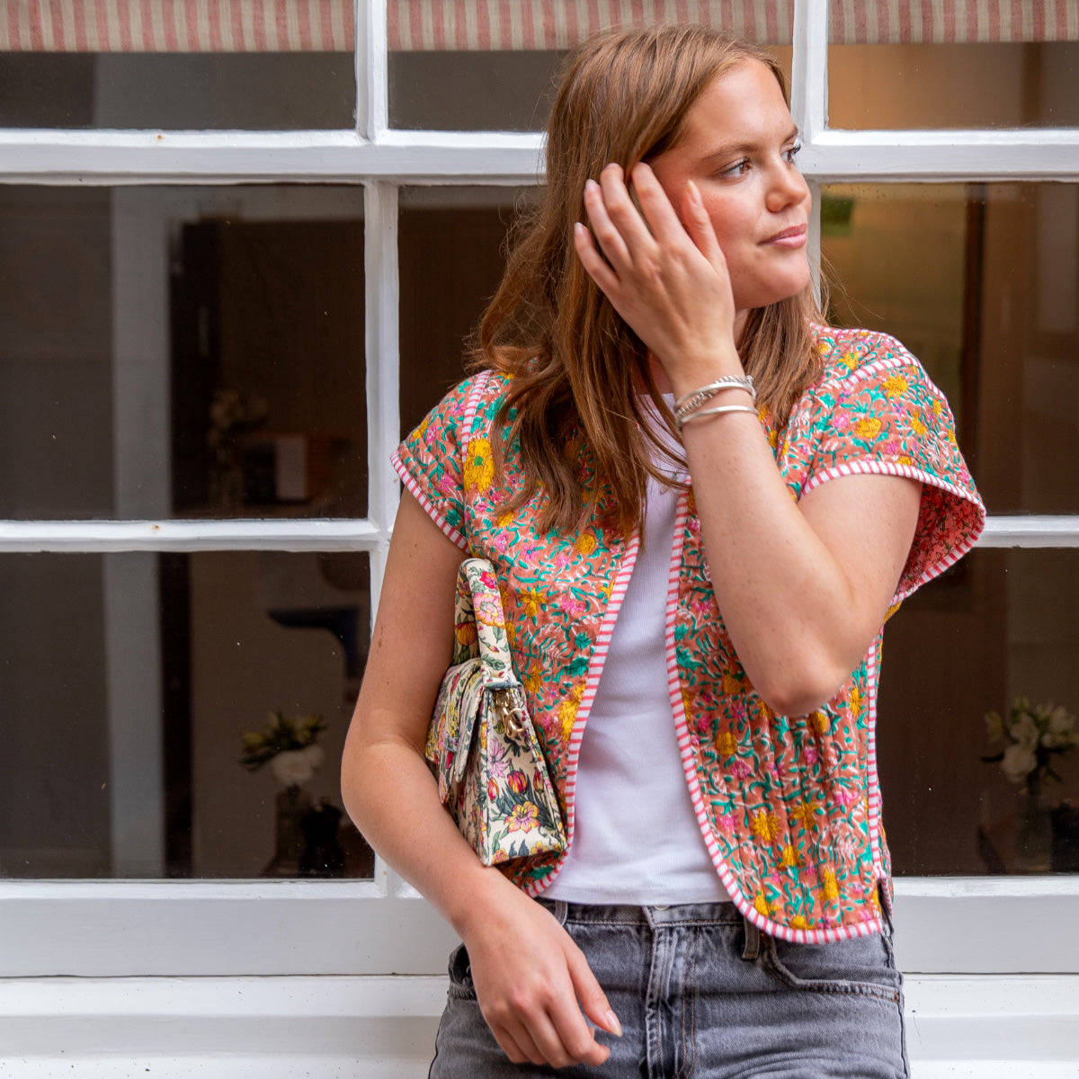 MIA Quilted Blockprint Gilet