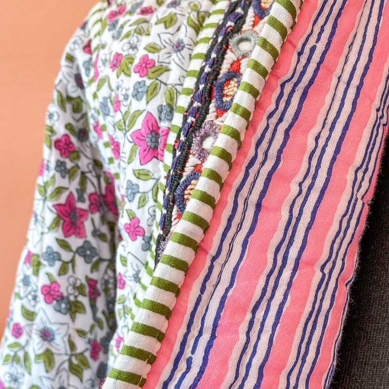 MEADOW Patchwork Short Quilted Cotton Jacket