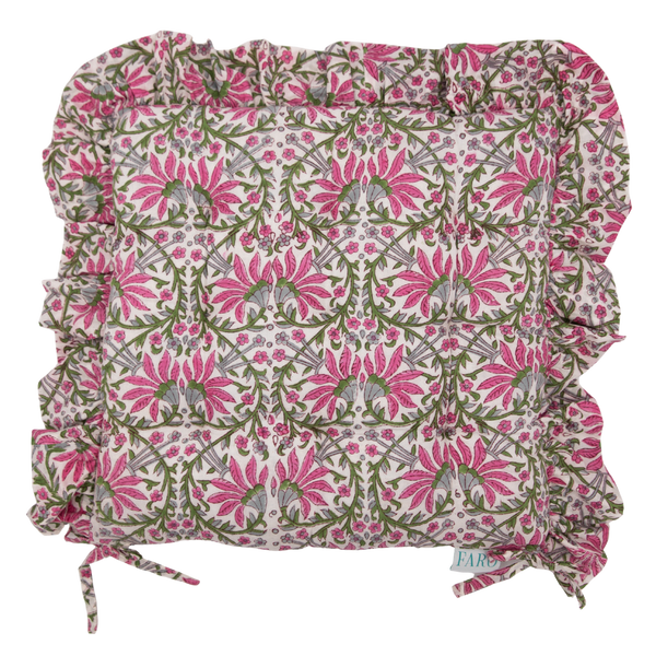 Nargis Blockprint Seat Pad, Seat Cushion