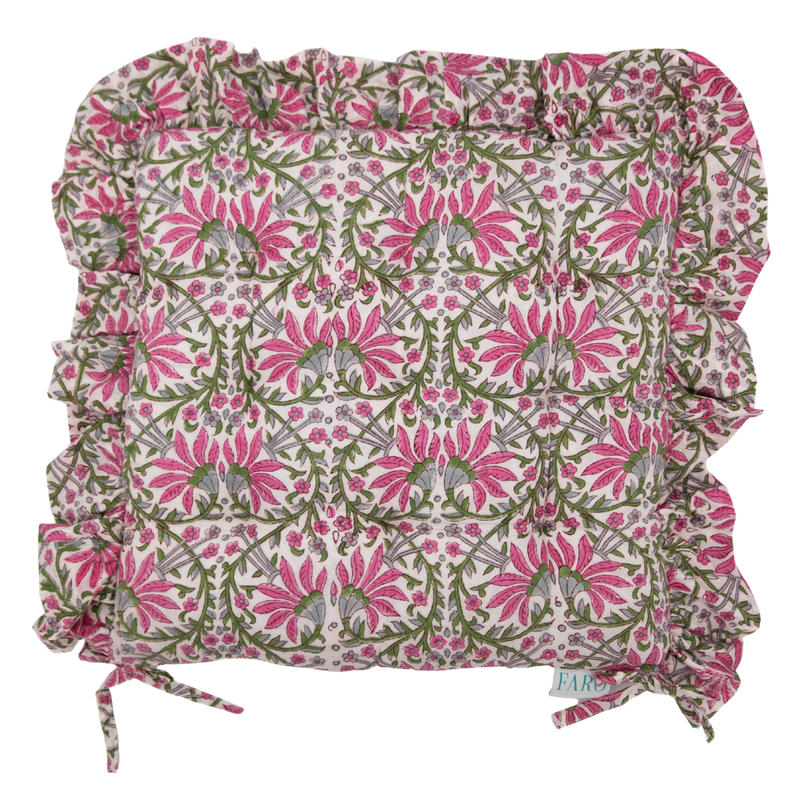 Nargis Blockprint Seat Pad, Seat Cushion