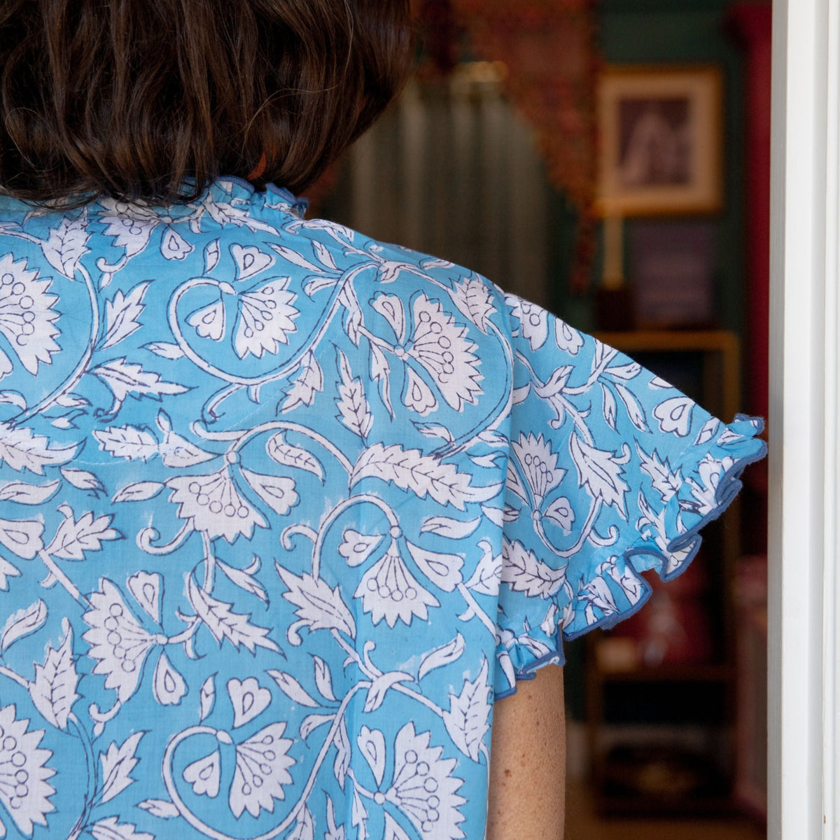 NILAYA Cap Sleeve Blockprint Nightie