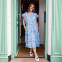 NILAYA Cap Sleeve Blockprint Nightie