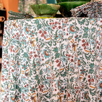 NILOFER TEAL Blockprint Tablecloth