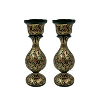 NUR Forest Green & Gold Candle Holder (Pair)