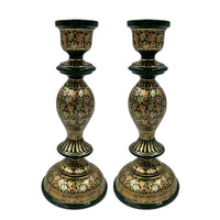 NUR Forest Green & Gold Candle Holder (Pair)